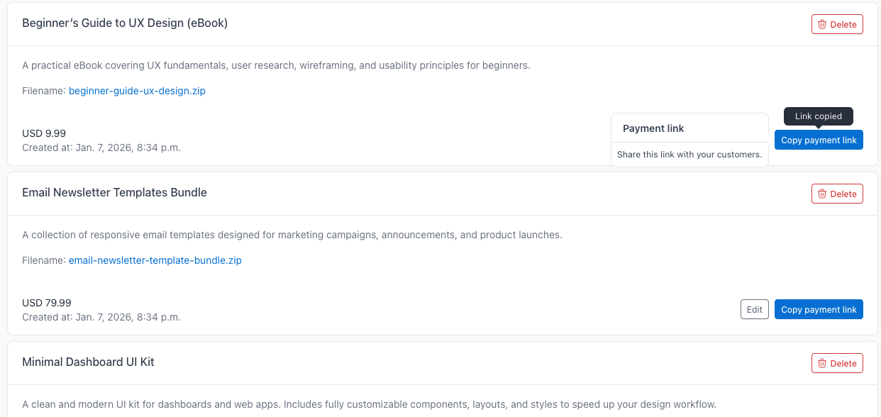 Step 2: Create a payment link